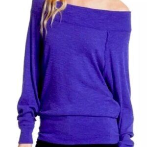 Free People Tunic Sweater Women’s Blue Off Shoulder --Size XS